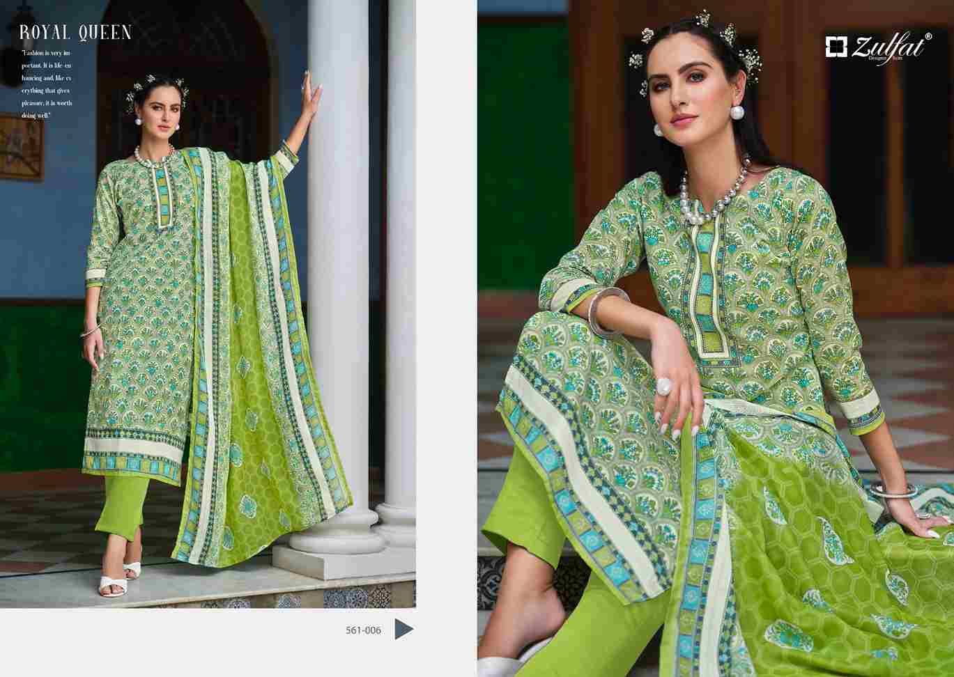 Farhana Vol-8 By Zulfat 561-001 To 561-008 Series Beautiful Festive Suits Stylish Fancy Colorful Casual Wear & Ethnic Wear Pure Cotton Print Dresses At Wholesale Price