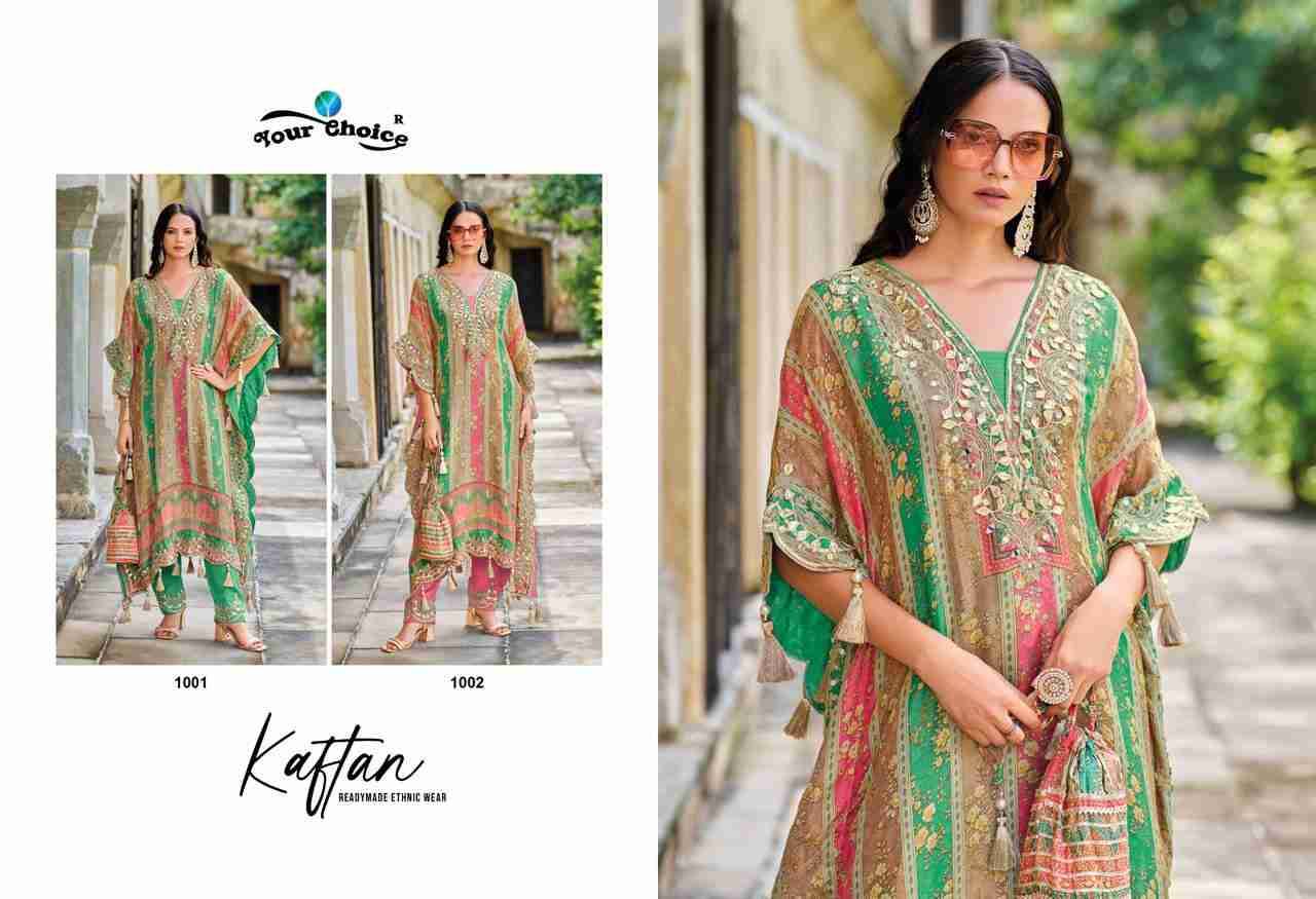 Kaftan By Your Choice 1001 To 1002 Series Designer Stylish Fancy Colorful Beautiful Party Wear & Ethnic Wear Collection Pure Chinnon Kaftan With Bottom At Wholesale Price