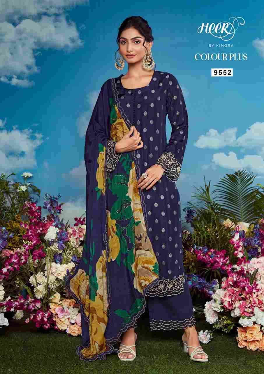 Colour Plus By Kimora Fashion 9551 To 9555 Series Beautiful Suits Colorful Stylish Fancy Casual Wear & Ethnic Wear Pure Organza Print Dresses At Wholesale Price