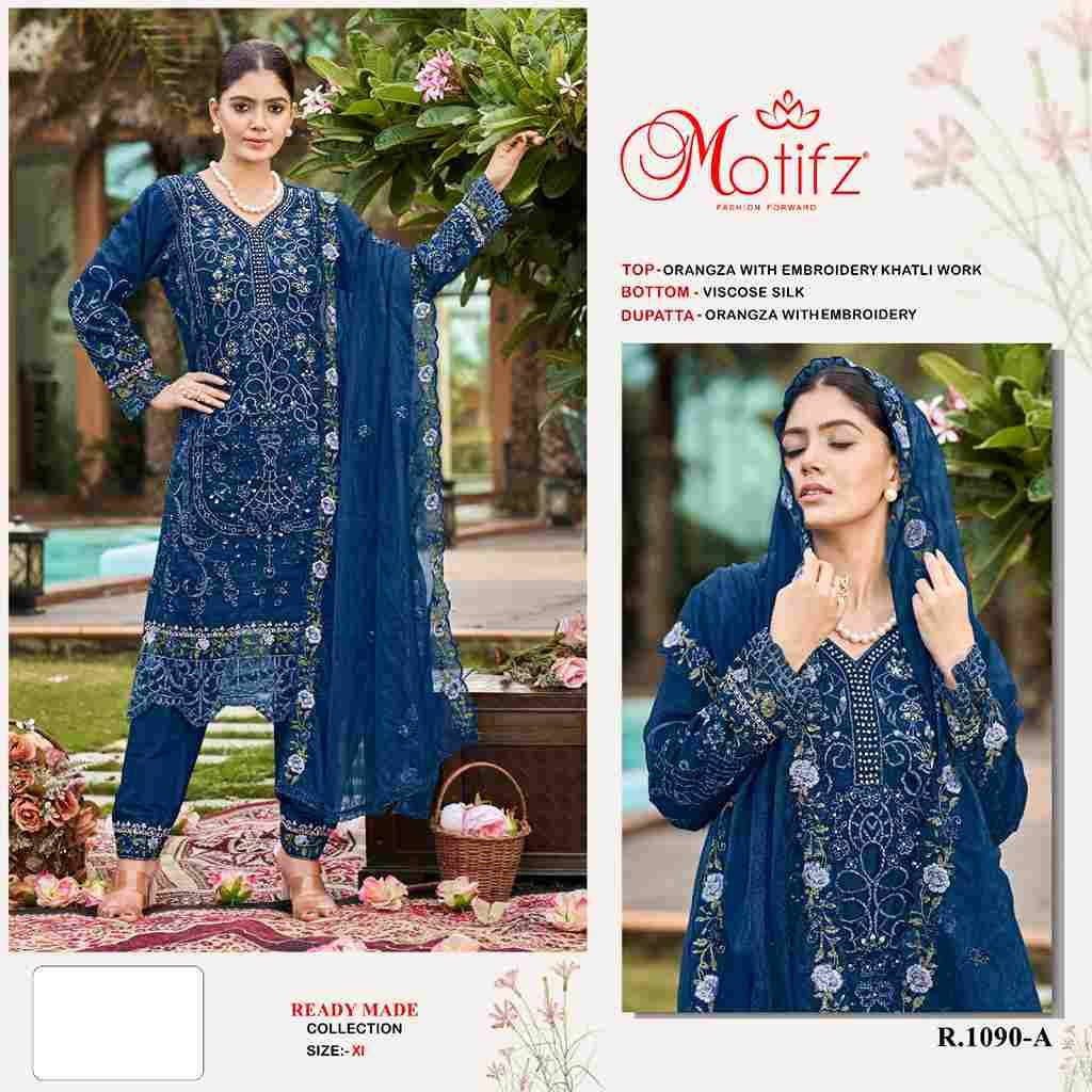 Motifz Hit Design 1090 Colours By Motifz 1090-A To 1090-D Series Beautiful Pakistani Suits Colorful Stylish Fancy Casual Wear & Ethnic Wear Organza Dresses At Wholesale Price