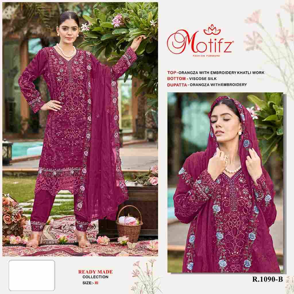 Motifz Hit Design 1090 Colours By Motifz 1090-A To 1090-D Series Beautiful Pakistani Suits Colorful Stylish Fancy Casual Wear & Ethnic Wear Organza Dresses At Wholesale Price