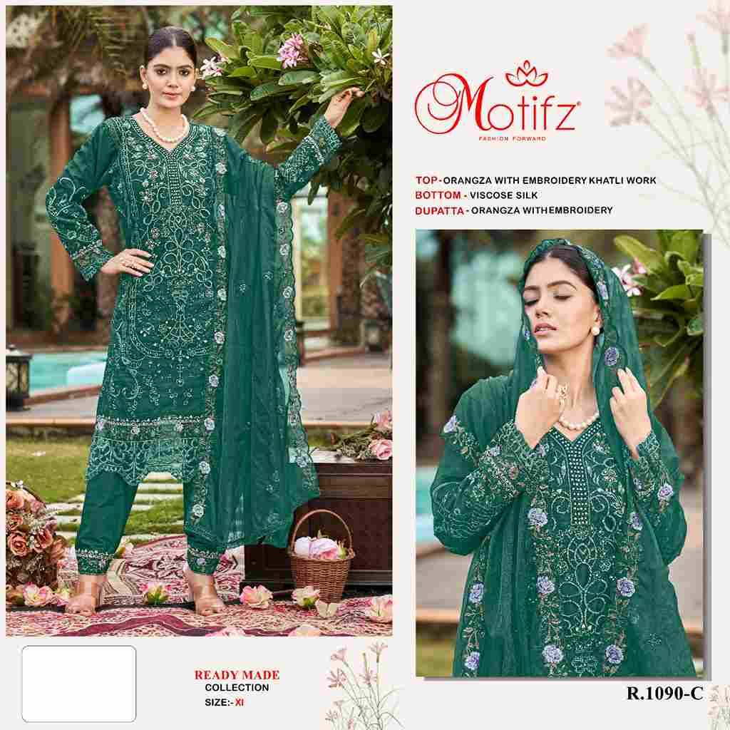 Motifz Hit Design 1090 Colours By Motifz 1090-A To 1090-D Series Beautiful Pakistani Suits Colorful Stylish Fancy Casual Wear & Ethnic Wear Organza Dresses At Wholesale Price