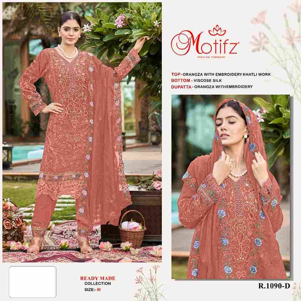 Motifz Hit Design 1090 Colours By Motifz 1090-A To 1090-D Series Beautiful Pakistani Suits Colorful Stylish Fancy Casual Wear & Ethnic Wear Organza Dresses At Wholesale Price