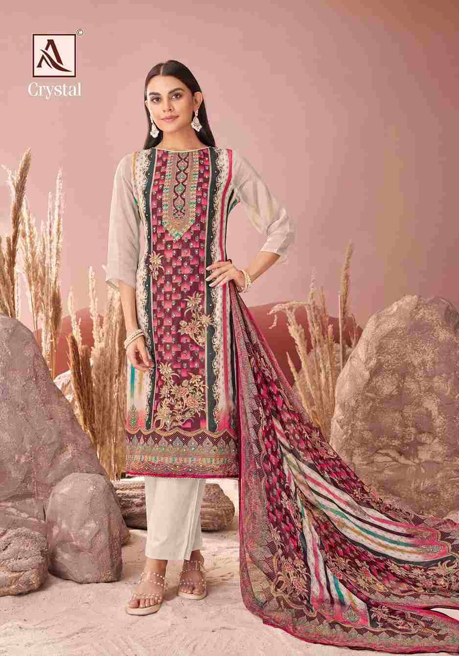 Crystal By Alok Suit 1758-001 To 1758-006 Series Beautiful Festive Suits Colorful Stylish Fancy Casual Wear & Ethnic Wear Pure Viscose Organza Dresses At Wholesale Price