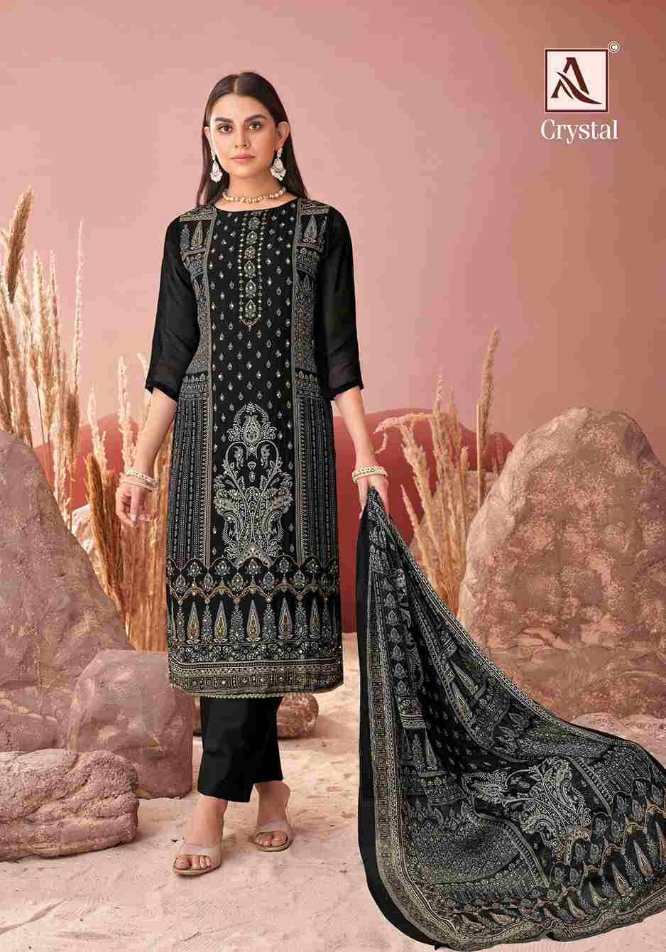 Crystal By Alok Suit 1758-001 To 1758-006 Series Beautiful Festive Suits Colorful Stylish Fancy Casual Wear & Ethnic Wear Pure Viscose Organza Dresses At Wholesale Price