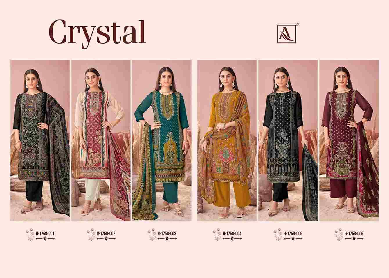 Crystal By Alok Suit 1758-001 To 1758-006 Series Beautiful Festive Suits Colorful Stylish Fancy Casual Wear & Ethnic Wear Pure Viscose Organza Dresses At Wholesale Price