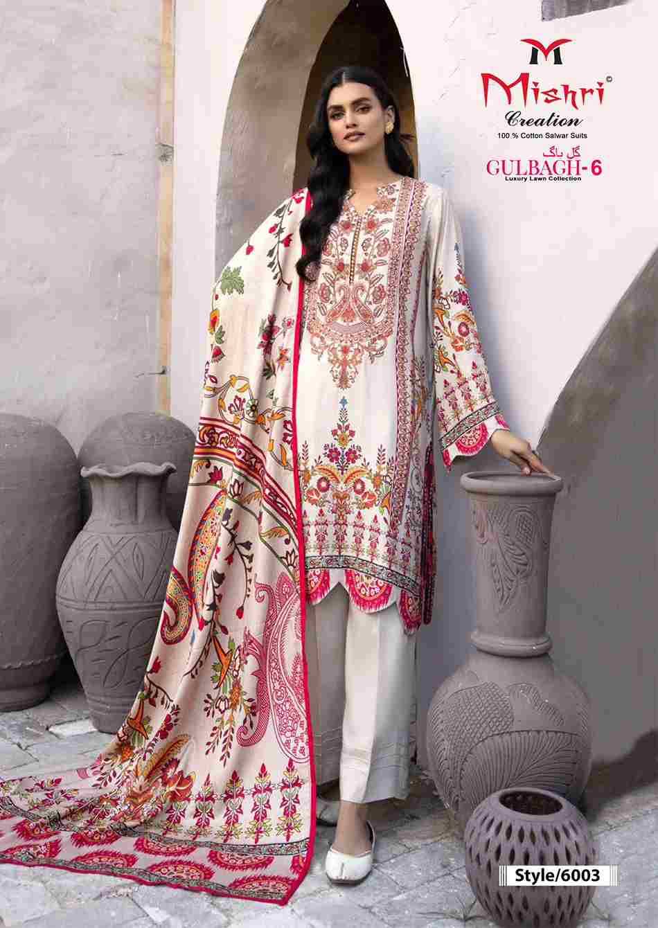 Gulbagh Vol-6 By Mishri 6001 To 6006 Series Beautiful Suits Stylish Colorful Fancy Casual Wear & Ethnic Wear Lawn Cotton Print Dresses At Wholesale Price