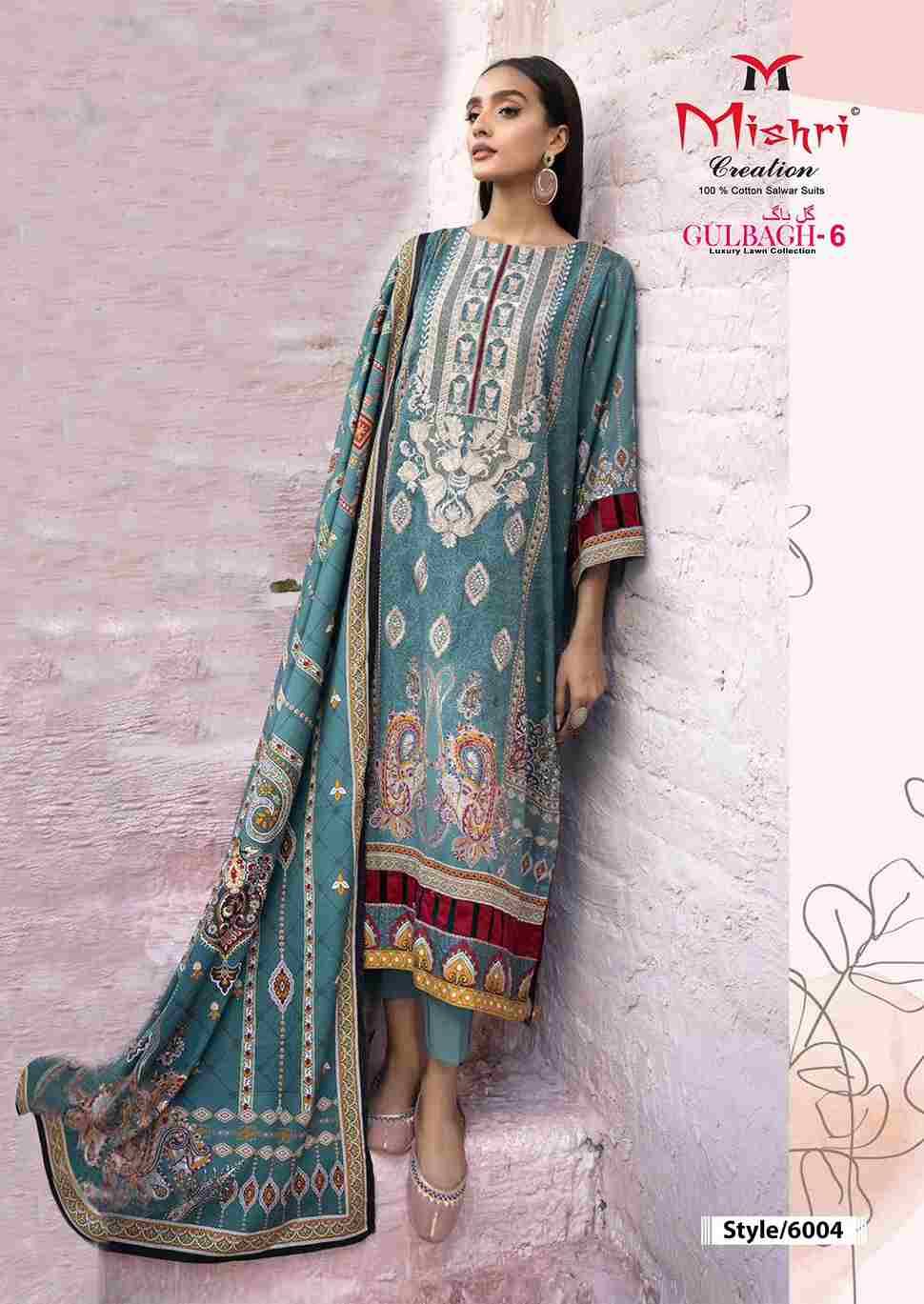 Gulbagh Vol-6 By Mishri 6001 To 6006 Series Beautiful Suits Stylish Colorful Fancy Casual Wear & Ethnic Wear Lawn Cotton Print Dresses At Wholesale Price