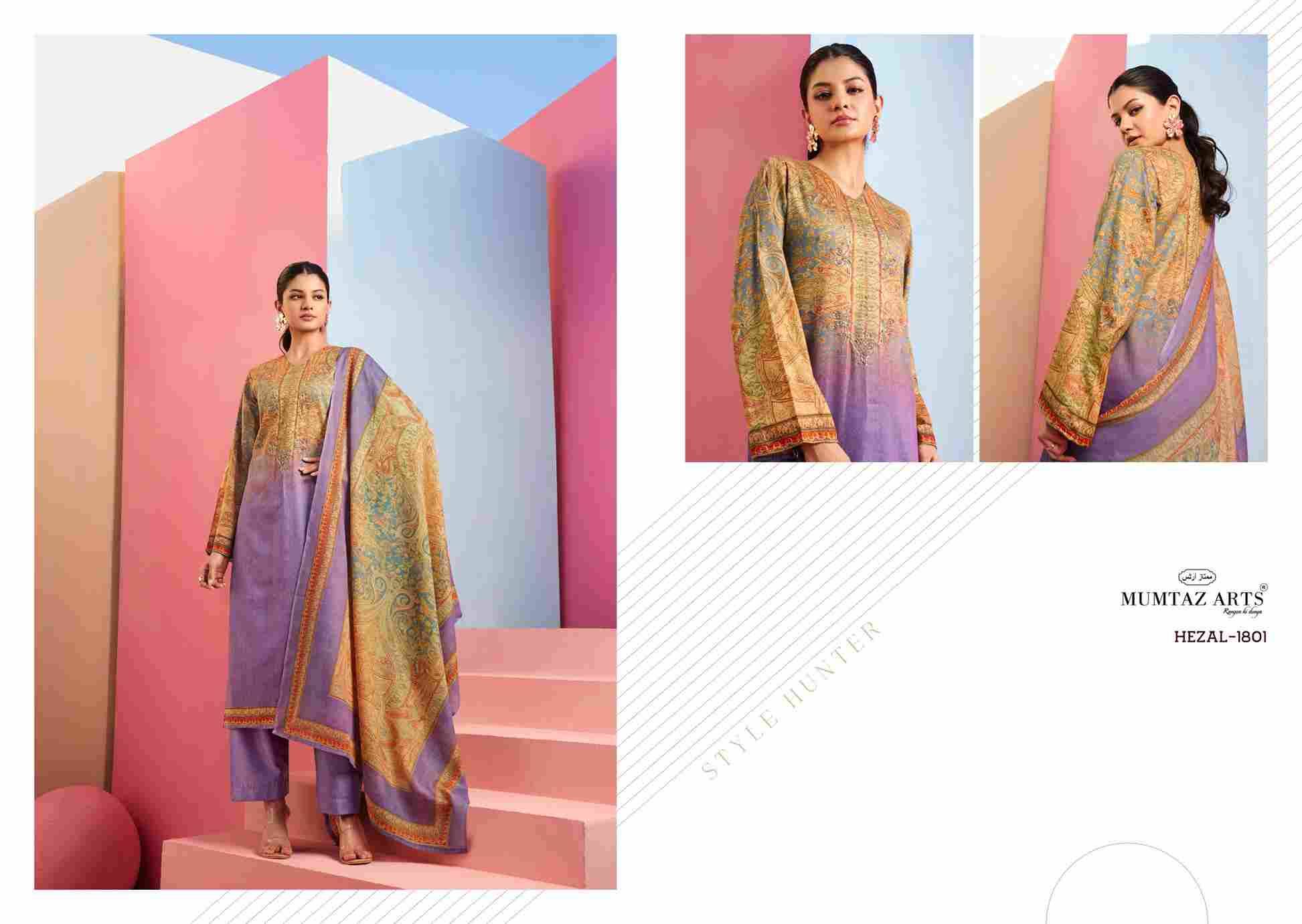 Hezal By Mumtaz Arts 1801 To 1806 Series Beautiful Festive Suits Colorful Stylish Fancy Casual Wear & Ethnic Wear Pure Jam Satin Print With Work Dresses At Wholesale Price