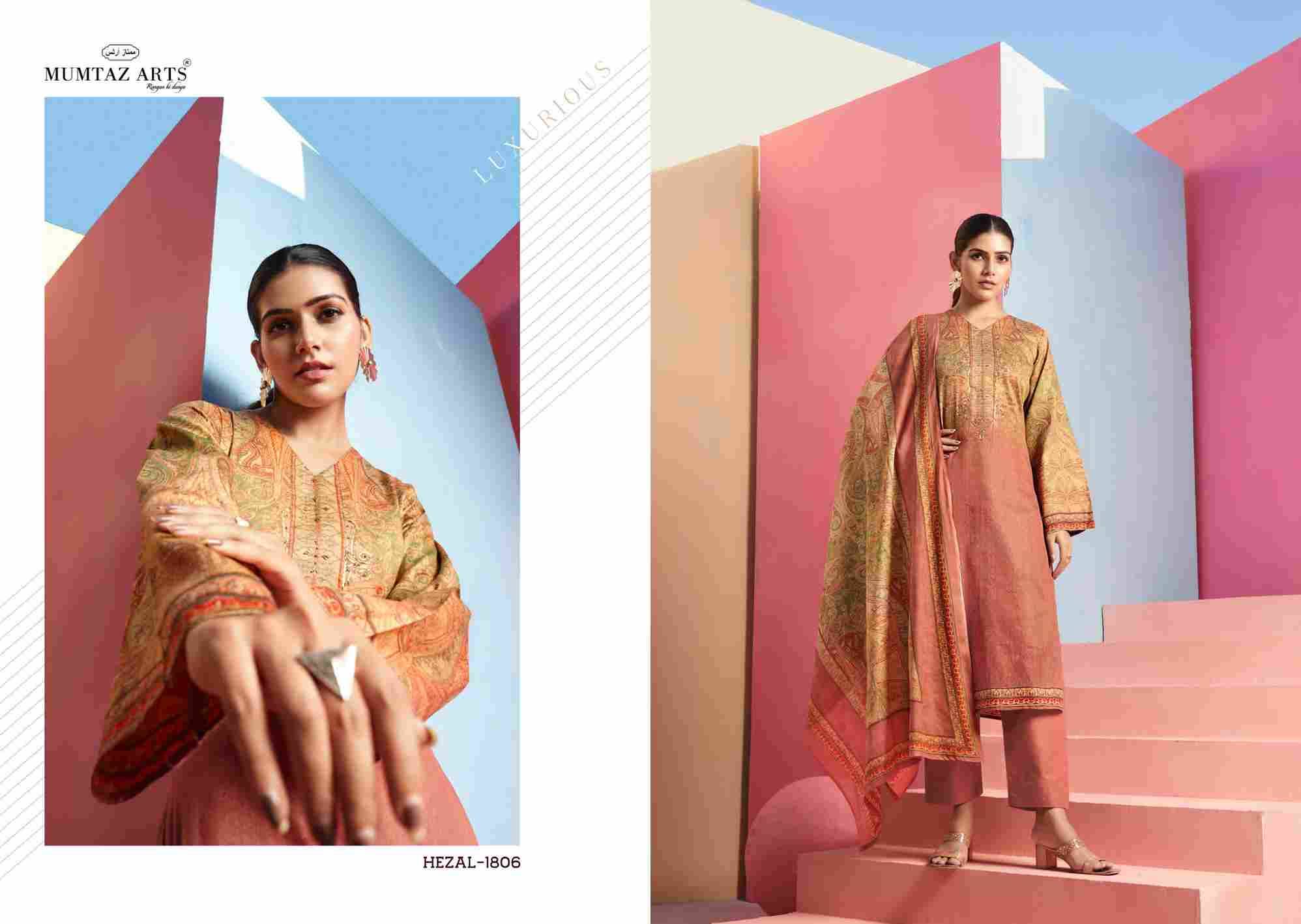 Hezal By Mumtaz Arts 1801 To 1806 Series Beautiful Festive Suits Colorful Stylish Fancy Casual Wear & Ethnic Wear Pure Jam Satin Print With Work Dresses At Wholesale Price