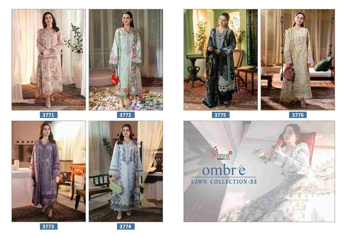 Ombre Lawn Collection-2025 By Shree Fabs 3071 To 3076 Series Pakistani Suits Beautiful Fancy Colorful Stylish Party Wear & Occasional Wear Pure Cotton With Embroidery Dresses At Wholesale Price