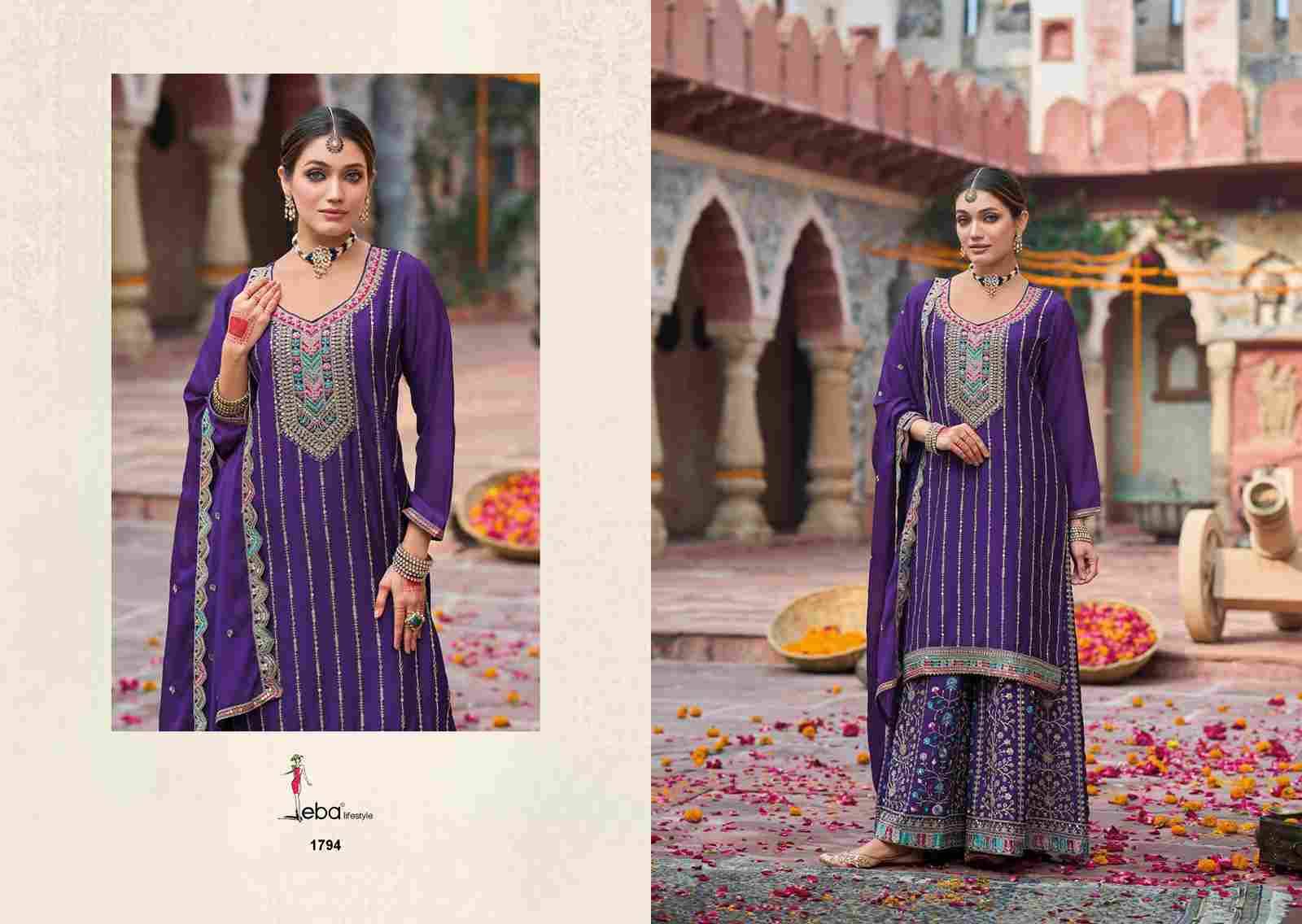 Sehenaaz By Eba Lifestyle 1793 To 1796 Series Beautiful Sharara Suits Colorful Stylish Fancy Casual Wear & Ethnic Wear Chinnon Embroidery Dresses At Wholesale Price