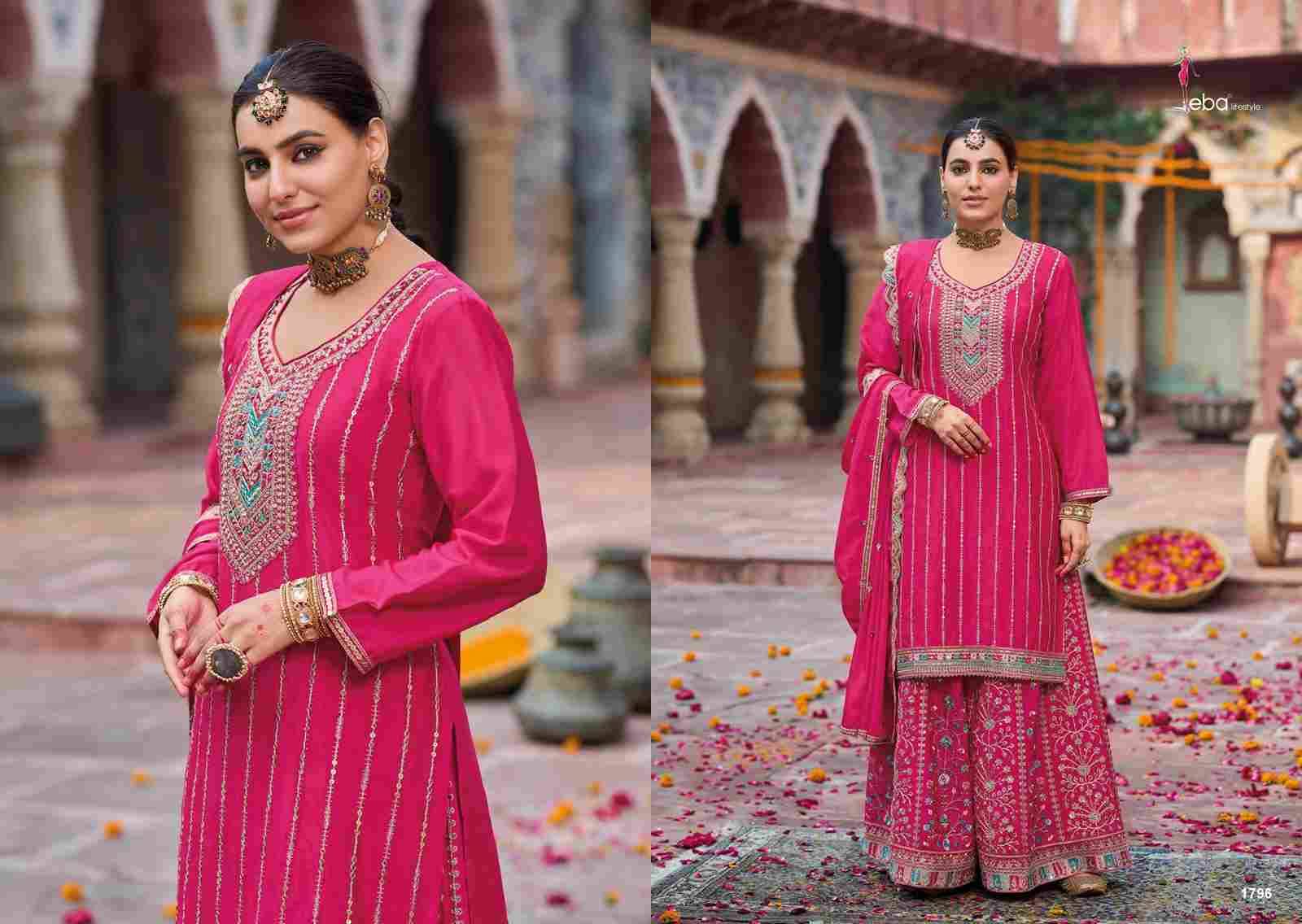 Sehenaaz By Eba Lifestyle 1793 To 1796 Series Beautiful Sharara Suits Colorful Stylish Fancy Casual Wear & Ethnic Wear Chinnon Embroidery Dresses At Wholesale Price