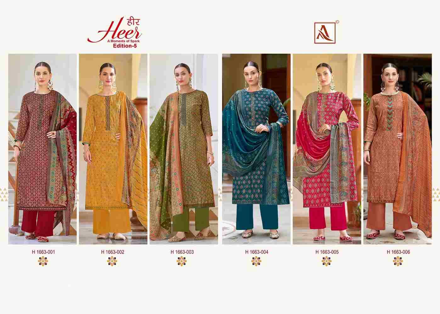 Heer Vol-5 By Alok Suit 1663-001 To 1663-006 Series Beautiful Festive Suits Colorful Stylish Fancy Casual Wear & Ethnic Wear Pure Modal Dresses At Wholesale Price