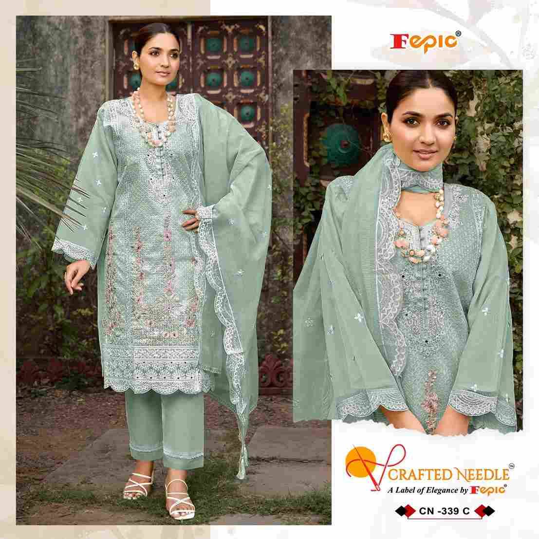 Fepic 339 Colours By Fepic 339-A To 339-C Series Beautiful Pakistani Suits Colorful Stylish Fancy Casual Wear & Ethnic Wear Organza Embroidered Dresses At Wholesale Price