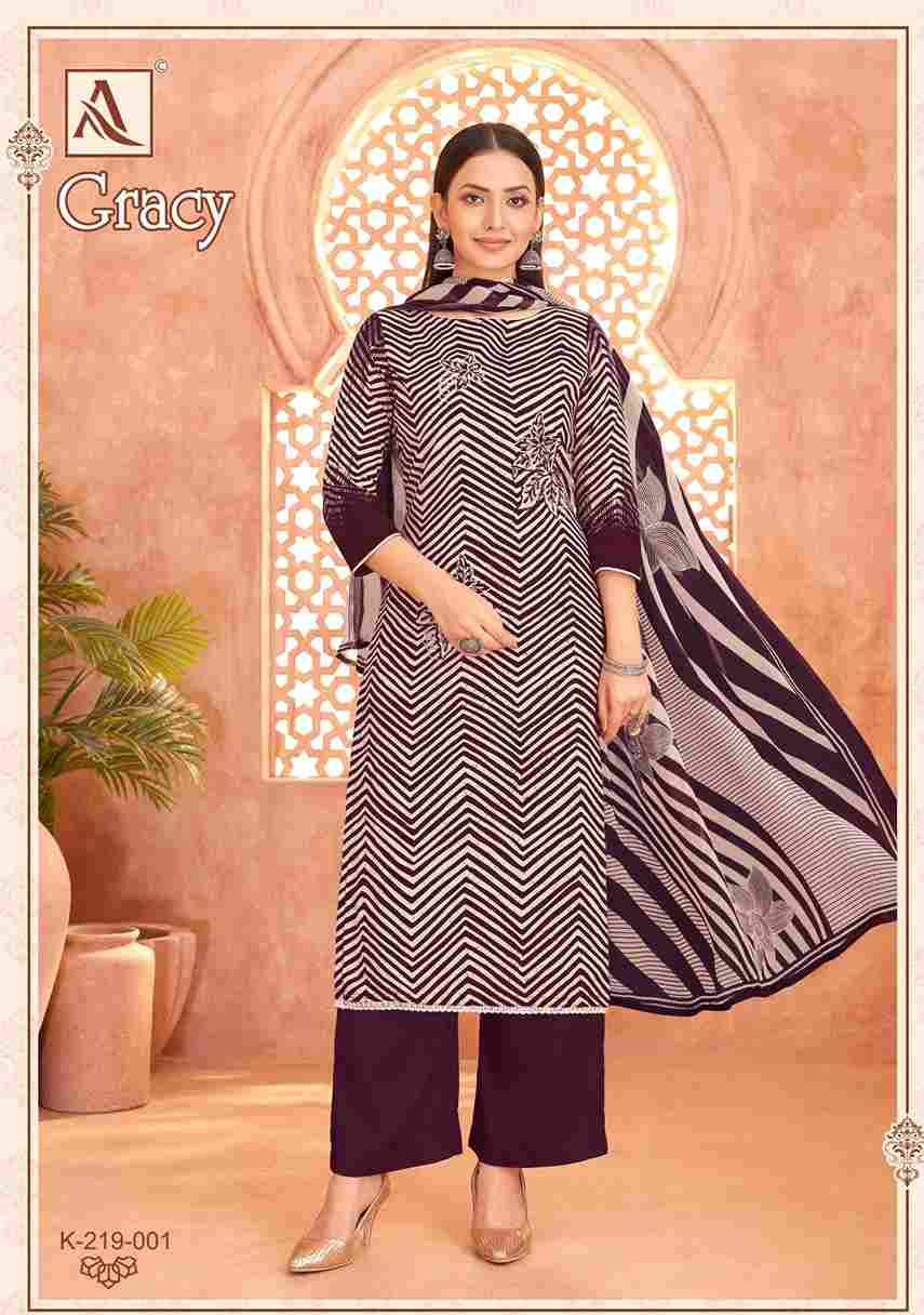 Gracy By Alok Suit 219-001 To 219-004 Series Beautiful Festive Suits Colorful Stylish Fancy Casual Wear & Ethnic Wear Pure Cambric Dresses At Wholesale Price