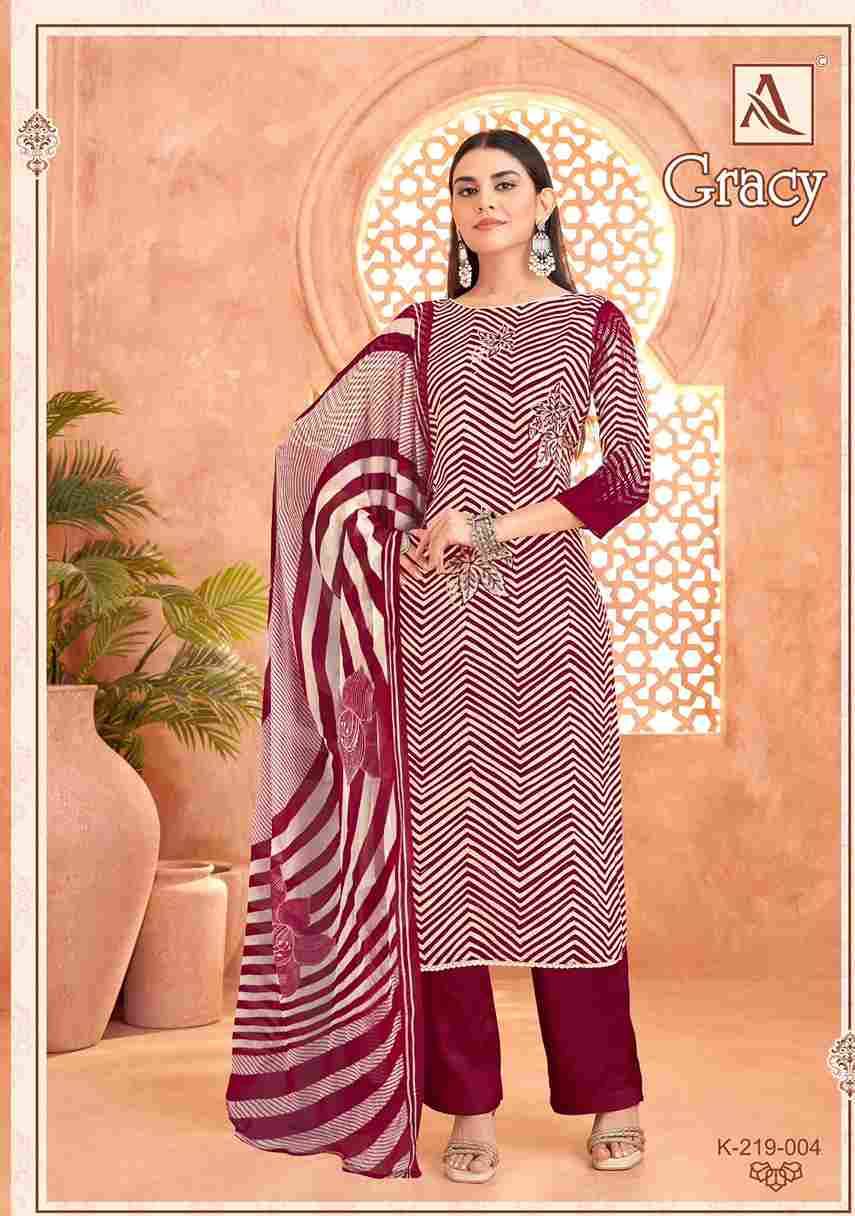 Gracy By Alok Suit 219-001 To 219-004 Series Beautiful Festive Suits Colorful Stylish Fancy Casual Wear & Ethnic Wear Pure Cambric Dresses At Wholesale Price