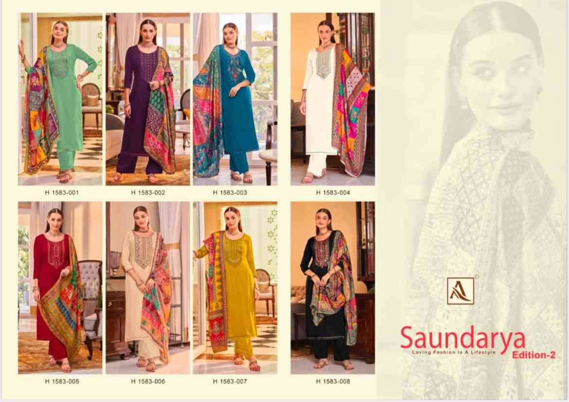 Saundarya Vol-2 By Alok Suit 1583-001 To 1583-008 Series Beautiful Stylish Festive Suits Fancy Colorful Casual Wear & Ethnic Wear & Ready To Wear Pure Viscose Rayon Dresses At Wholesale Price