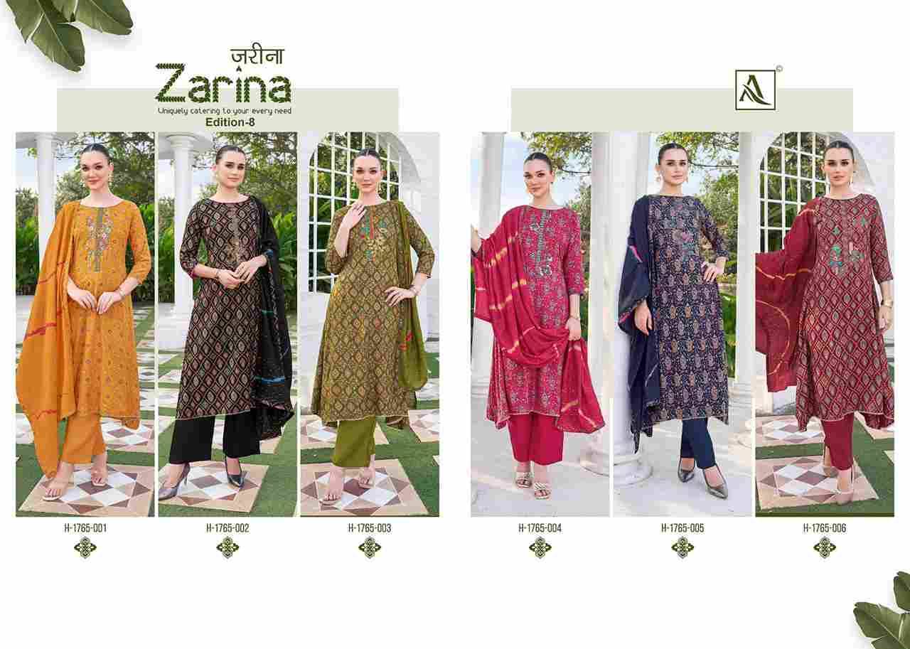 Zarina Vol-8 By Alok Suit 1765-001 To 1765-006 Series Beautiful Festive Suits Colorful Stylish Fancy Casual Wear & Ethnic Wear Pure Viscose Rayon Dresses At Wholesale Price