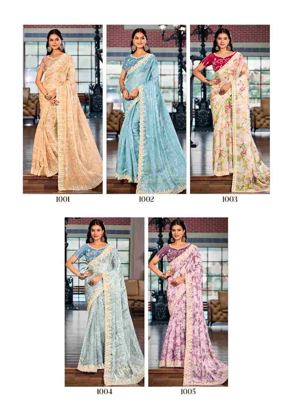 Juery By Stavan 1001 To 1005 Series Indian Traditional Wear Collection Beautiful Stylish Fancy Colorful Party Wear & Occasional Wear Burberry Sarees At Wholesale Price