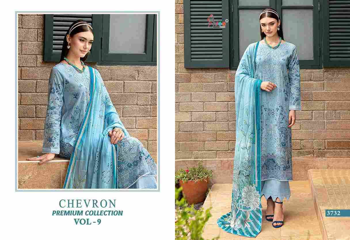 Chevron Premium Collection Vol-9 By Shree Fabs 3701 To 3708 Series Beautiful Pakistani Suits Colorful Stylish Fancy Casual Wear & Ethnic Wear Pure Cotton Embroidered Dresses At Wholesale Price