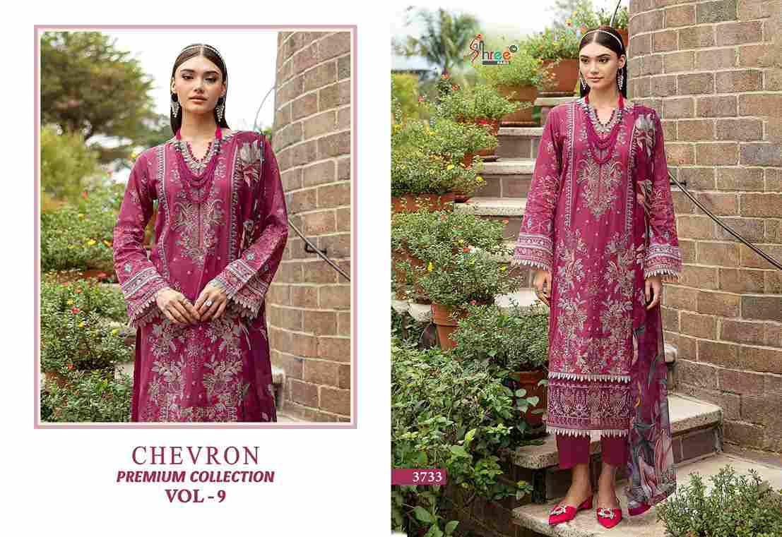 Chevron Premium Collection Vol-9 By Shree Fabs 3701 To 3708 Series Beautiful Pakistani Suits Colorful Stylish Fancy Casual Wear & Ethnic Wear Pure Cotton Embroidered Dresses At Wholesale Price