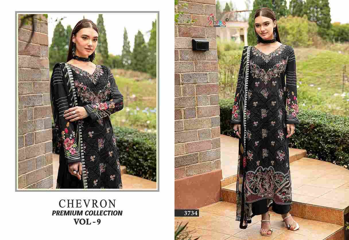 Chevron Premium Collection Vol-9 By Shree Fabs 3701 To 3708 Series Beautiful Pakistani Suits Colorful Stylish Fancy Casual Wear & Ethnic Wear Pure Cotton Embroidered Dresses At Wholesale Price