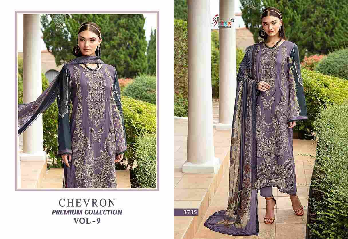 Chevron Premium Collection Vol-9 By Shree Fabs 3701 To 3708 Series Beautiful Pakistani Suits Colorful Stylish Fancy Casual Wear & Ethnic Wear Pure Cotton Embroidered Dresses At Wholesale Price