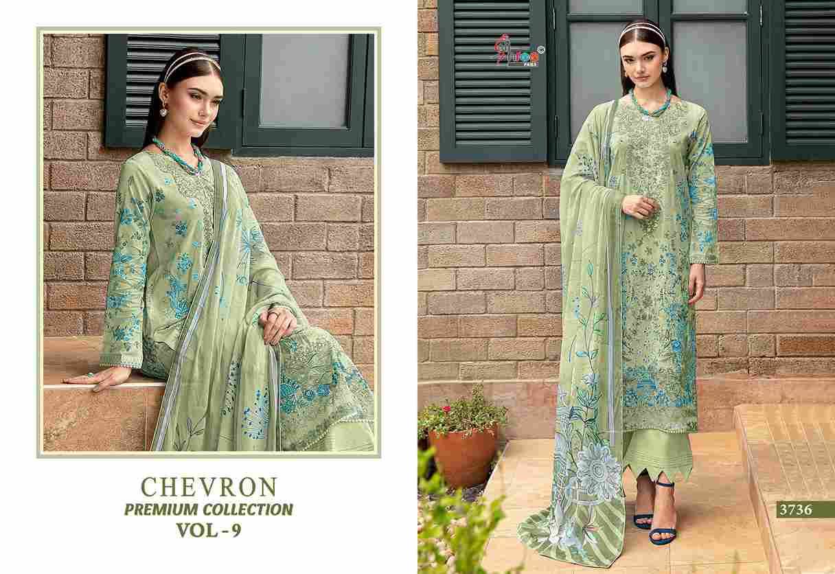 Chevron Premium Collection Vol-9 By Shree Fabs 3701 To 3708 Series Beautiful Pakistani Suits Colorful Stylish Fancy Casual Wear & Ethnic Wear Pure Cotton Embroidered Dresses At Wholesale Price