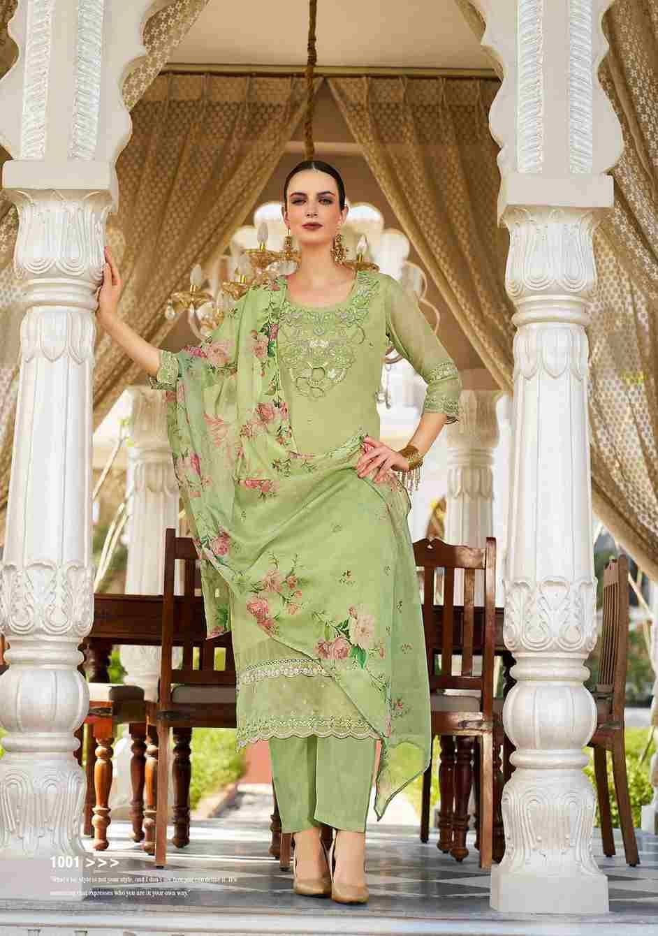 Varnika By Lady Leela 1001 To 1006 Series Designer Festive Suits Collection Beautiful Stylish Fancy Colorful Party Wear & Occasional Wear Organza Dresses At Wholesale Price