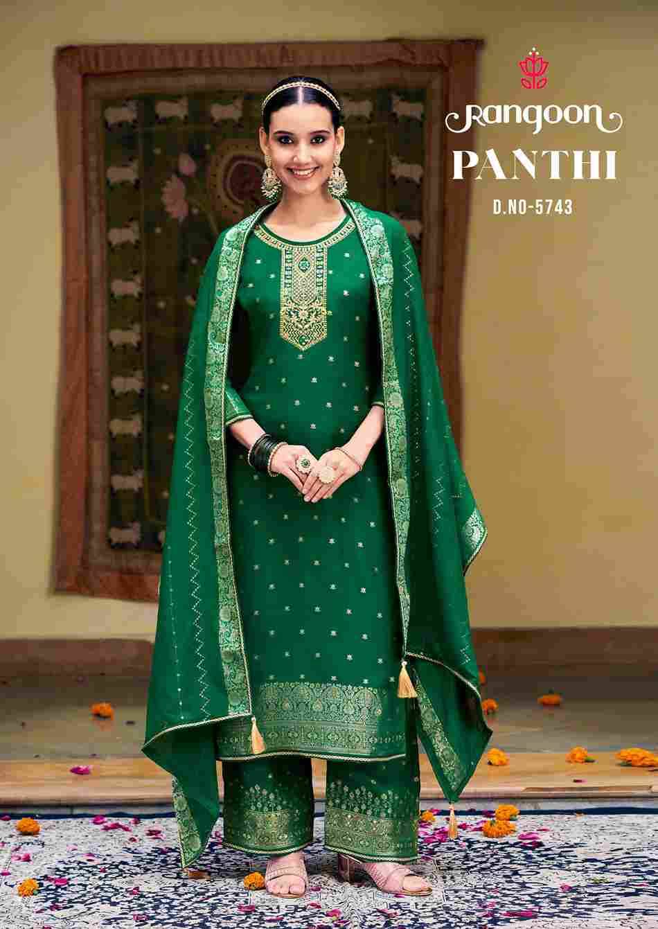 Panthi By Rangoon 5741 To 5744 Series Beautiful Stylish Festive Suits Fancy Colorful Casual Wear & Ethnic Wear & Ready To Wear Muslin Jacquard Dresses At Wholesale Price