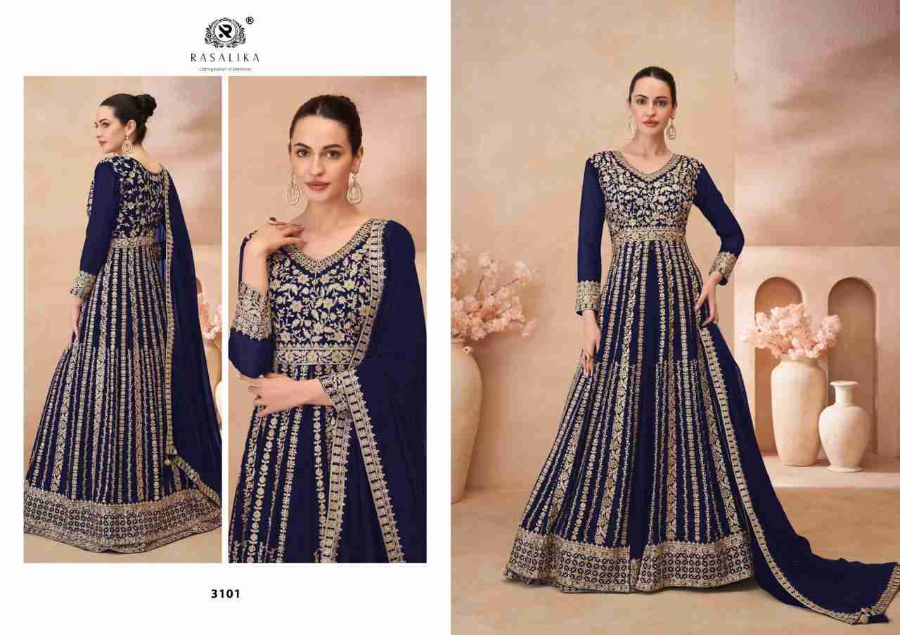 Glamour By Rasalika 3101 To 3104 Series Beautiful Anarkali Suits Stylish Fancy Colorful Casual Wear & Ethnic Wear Georgette Dresses At Wholesale Price