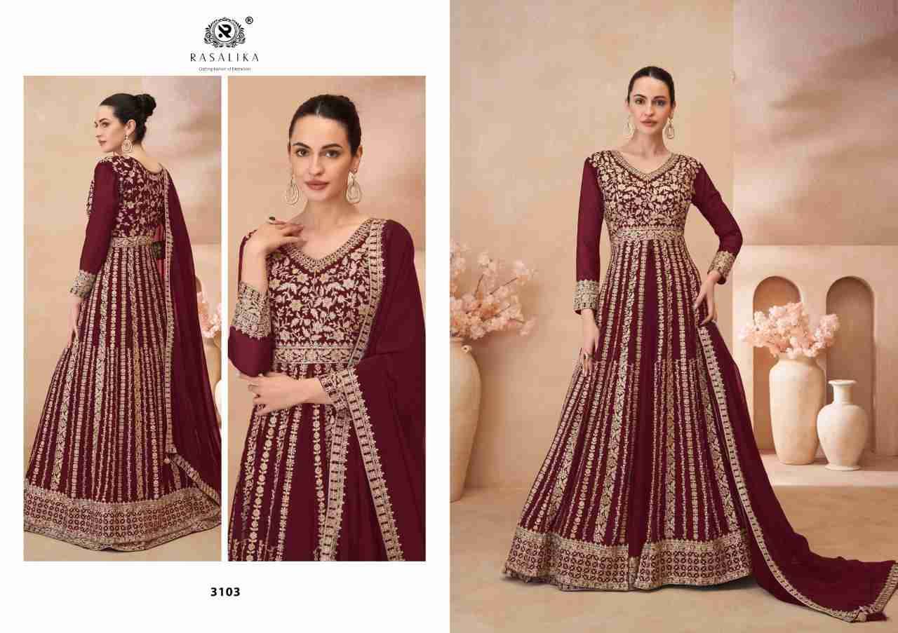 Glamour By Rasalika 3101 To 3104 Series Beautiful Anarkali Suits Stylish Fancy Colorful Casual Wear & Ethnic Wear Georgette Dresses At Wholesale Price