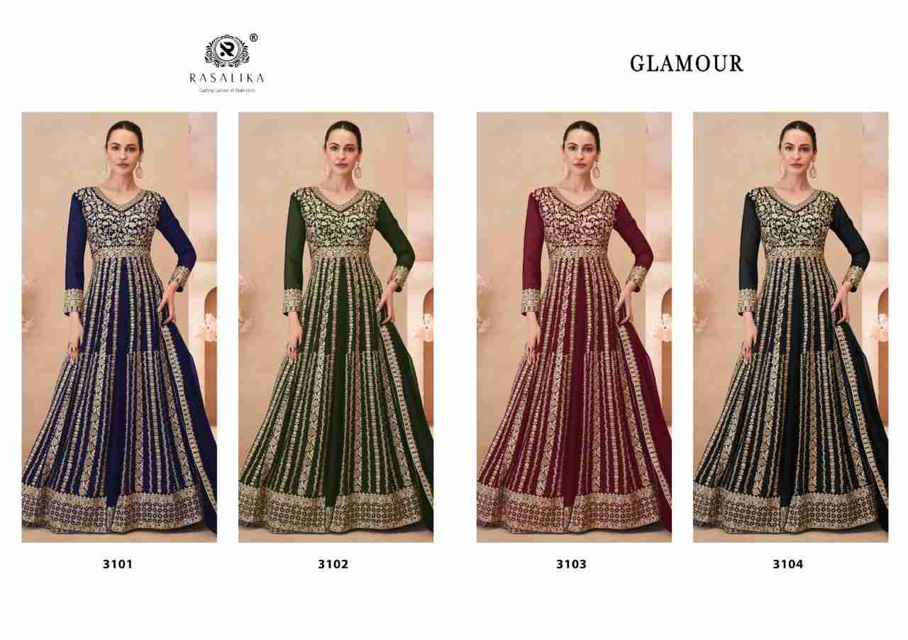 Glamour By Rasalika 3101 To 3104 Series Beautiful Anarkali Suits Stylish Fancy Colorful Casual Wear & Ethnic Wear Georgette Dresses At Wholesale Price