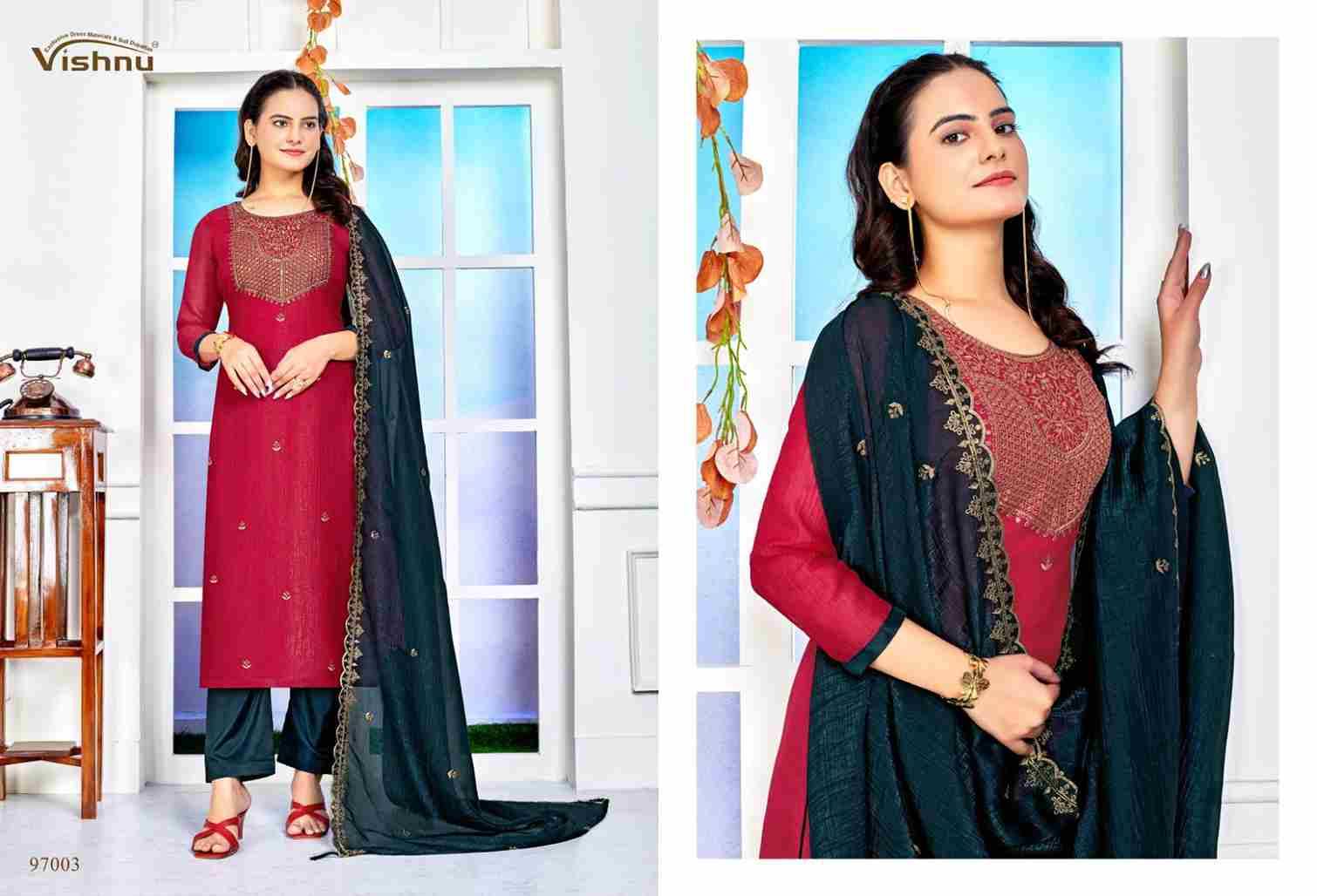 Sarista By Vishnu 97001 To 97010 Series Beautiful Stylish Festive Suits Fancy Colorful Casual Wear & Ethnic Wear & Ready To Wear Crunchey Silk Dresses At Wholesale Price