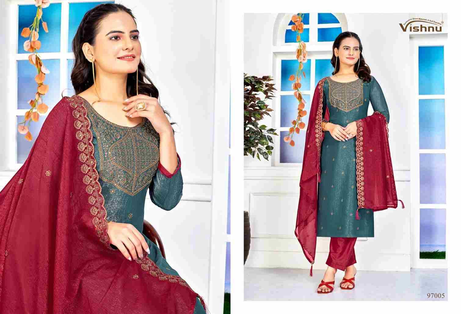 Sarista By Vishnu 97001 To 97010 Series Beautiful Stylish Festive Suits Fancy Colorful Casual Wear & Ethnic Wear & Ready To Wear Crunchey Silk Dresses At Wholesale Price