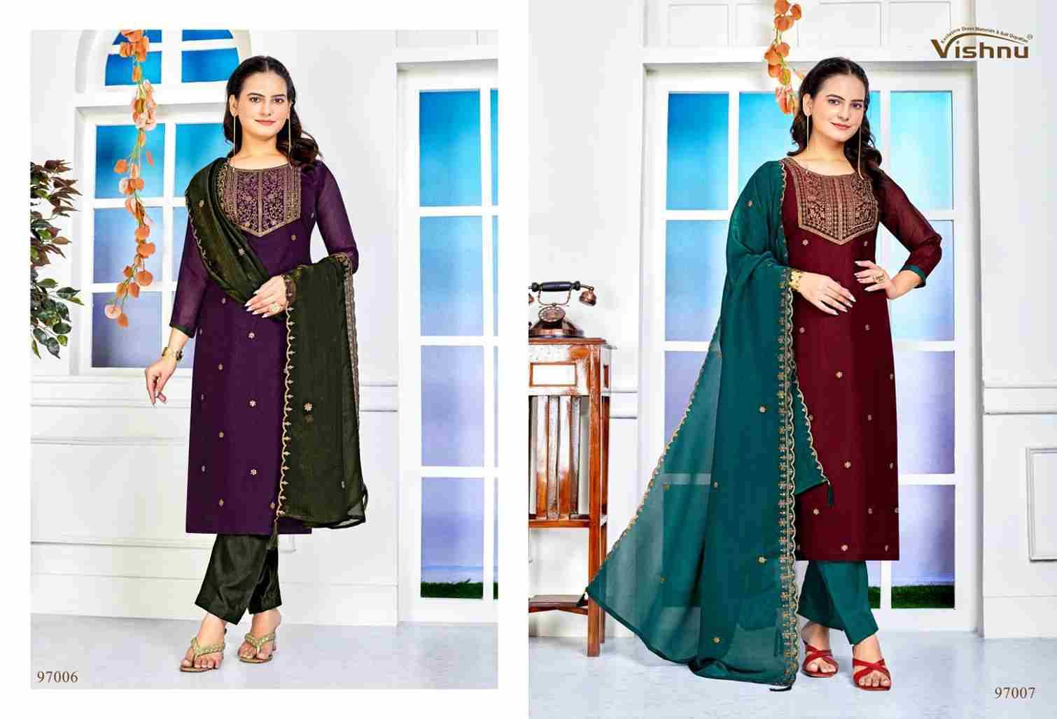 Sarista By Vishnu 97001 To 97010 Series Beautiful Stylish Festive Suits Fancy Colorful Casual Wear & Ethnic Wear & Ready To Wear Crunchey Silk Dresses At Wholesale Price