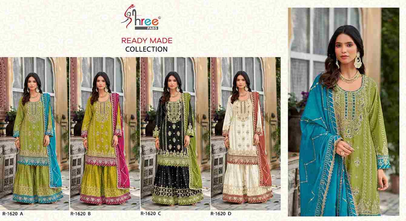 Shree Fabs Hit Design R-1620 Colours By Shree Fabs R-1620-A To R-1620-D Series Beautiful Pakistani Suits Stylish Fancy Colorful Party Wear & Occasional Wear Chinnon Embroidered Dresses At Wholesale Price