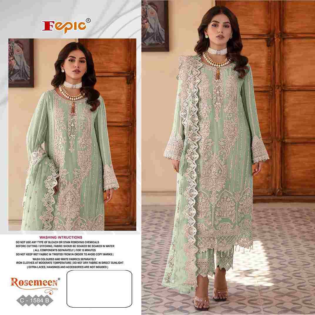 Fepic 1584 Colours By Fepic 1584-A To 1584-C Series Beautiful Pakistani Suits Colorful Stylish Fancy Casual Wear & Ethnic Wear Georgette Embroidered Dresses At Wholesale Price