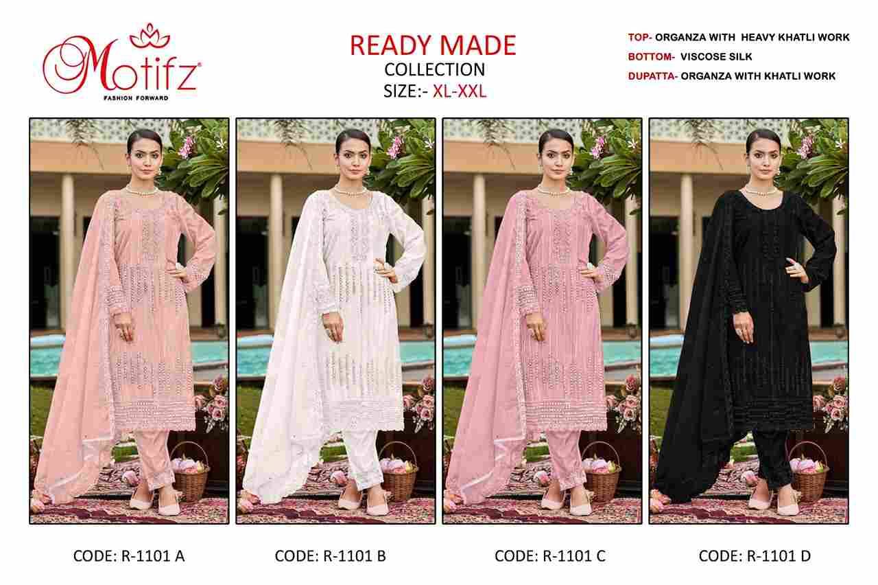 Motifz Hit Design 1101 Colours By Motifz 1101-A To 1101-D Series Beautiful Pakistani Suits Colorful Stylish Fancy Casual Wear & Ethnic Wear Organza Dresses At Wholesale Price