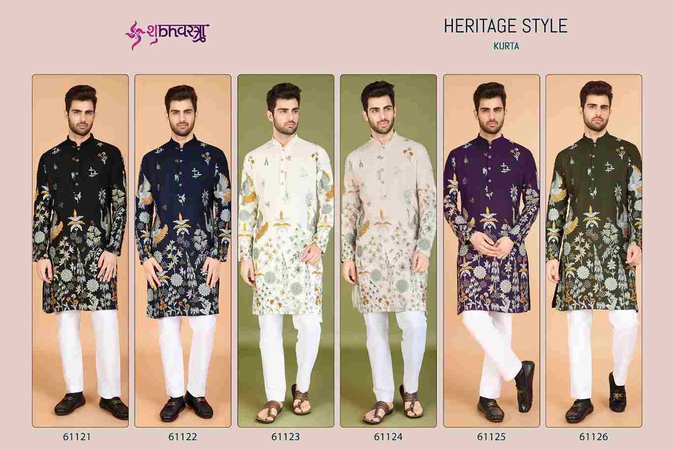 Heritage Style By Shubhvastra 61121 To 61126 Series Beautiful Colorful Stylish Fancy Casual Wear & Ethnic Wear & Ready To Wear Viscose Rayon Kurtas At Wholesale Price