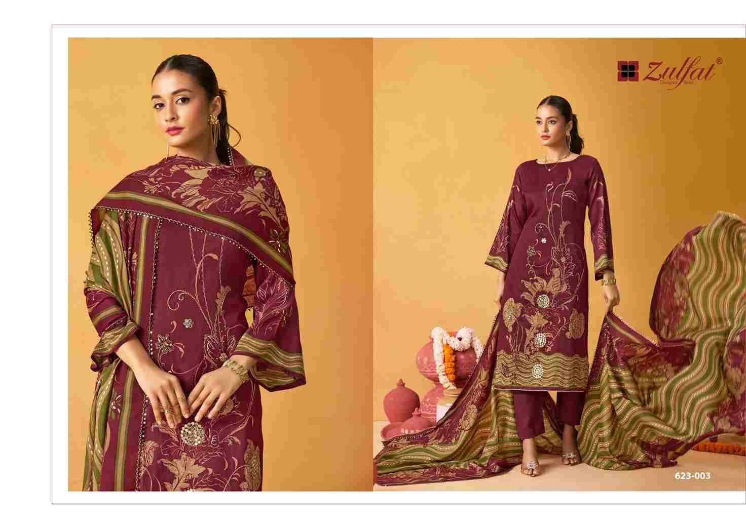 Raabta Vol-4 By Zulfat 623-001 To 623-006 Series Beautiful Festive Suits Stylish Fancy Colorful Casual Wear & Ethnic Wear Pure Jam Cotton Print Dresses At Wholesale Price