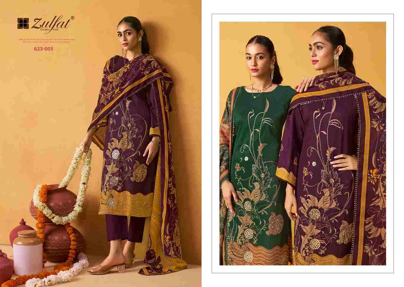 Raabta Vol-4 By Zulfat 623-001 To 623-006 Series Beautiful Festive Suits Stylish Fancy Colorful Casual Wear & Ethnic Wear Pure Jam Cotton Print Dresses At Wholesale Price