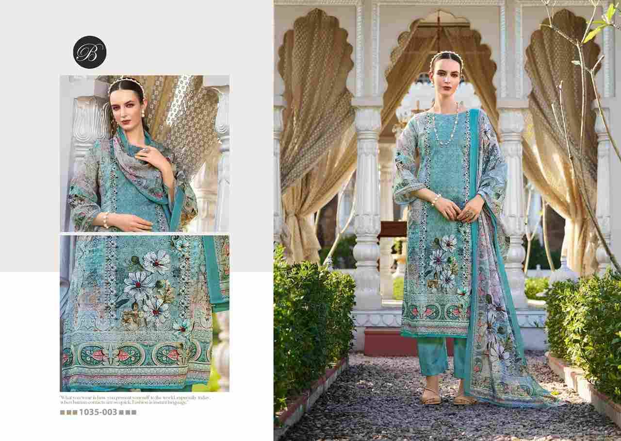 Albeli By Belliza 1035-001 To 1035-006 Series Beautiful Suits Colorful Stylish Fancy Casual Wear & Ethnic Wear Pure Jam Cotton Print With Embroidered Dresses At Wholesale Price