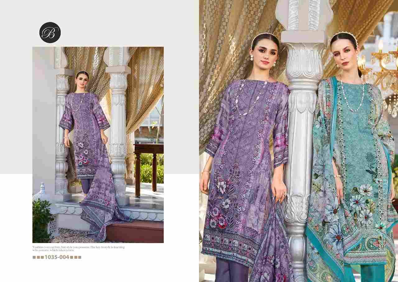 Albeli By Belliza 1035-001 To 1035-006 Series Beautiful Suits Colorful Stylish Fancy Casual Wear & Ethnic Wear Pure Jam Cotton Print With Embroidered Dresses At Wholesale Price