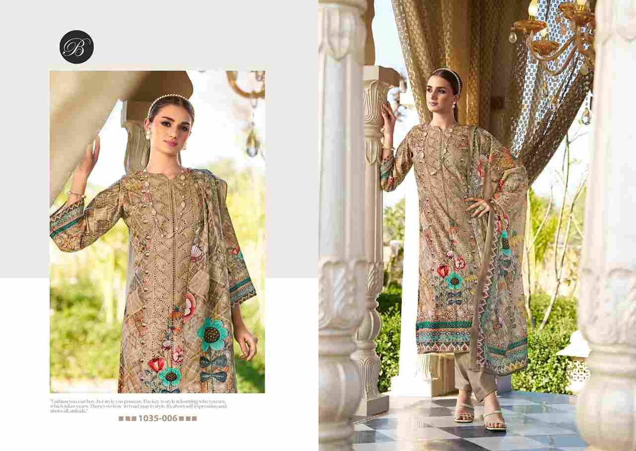 Albeli By Belliza 1035-001 To 1035-006 Series Beautiful Suits Colorful Stylish Fancy Casual Wear & Ethnic Wear Pure Jam Cotton Print With Embroidered Dresses At Wholesale Price