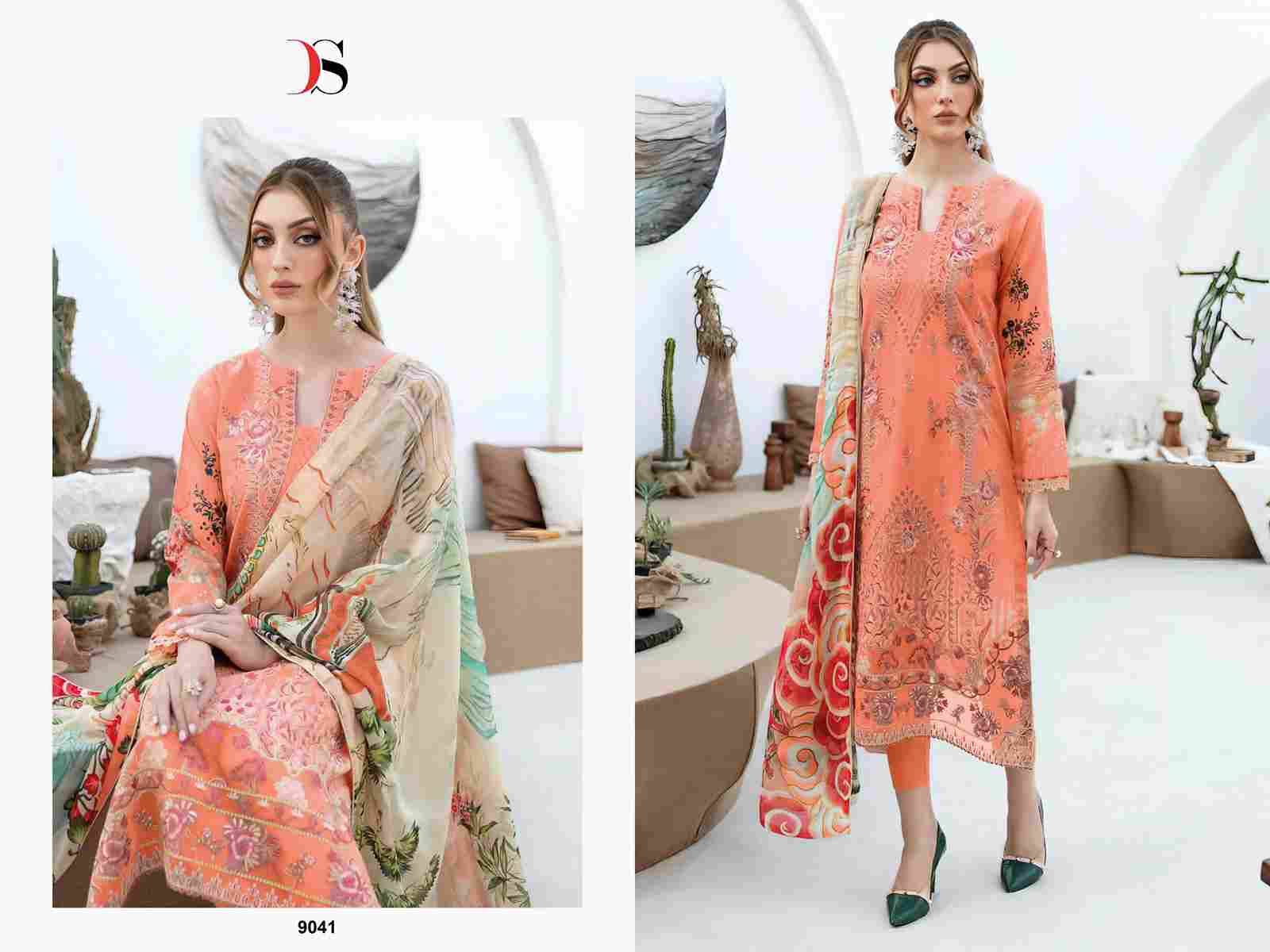 Cheveron Vol-13 By Deepsy Suits 9041 To 9046 Series Designer Pakistani Suits Beautiful Stylish Fancy Colorful Party Wear & Occasional Wear Pure Cotton Embroidered Dresses At Wholesale Price