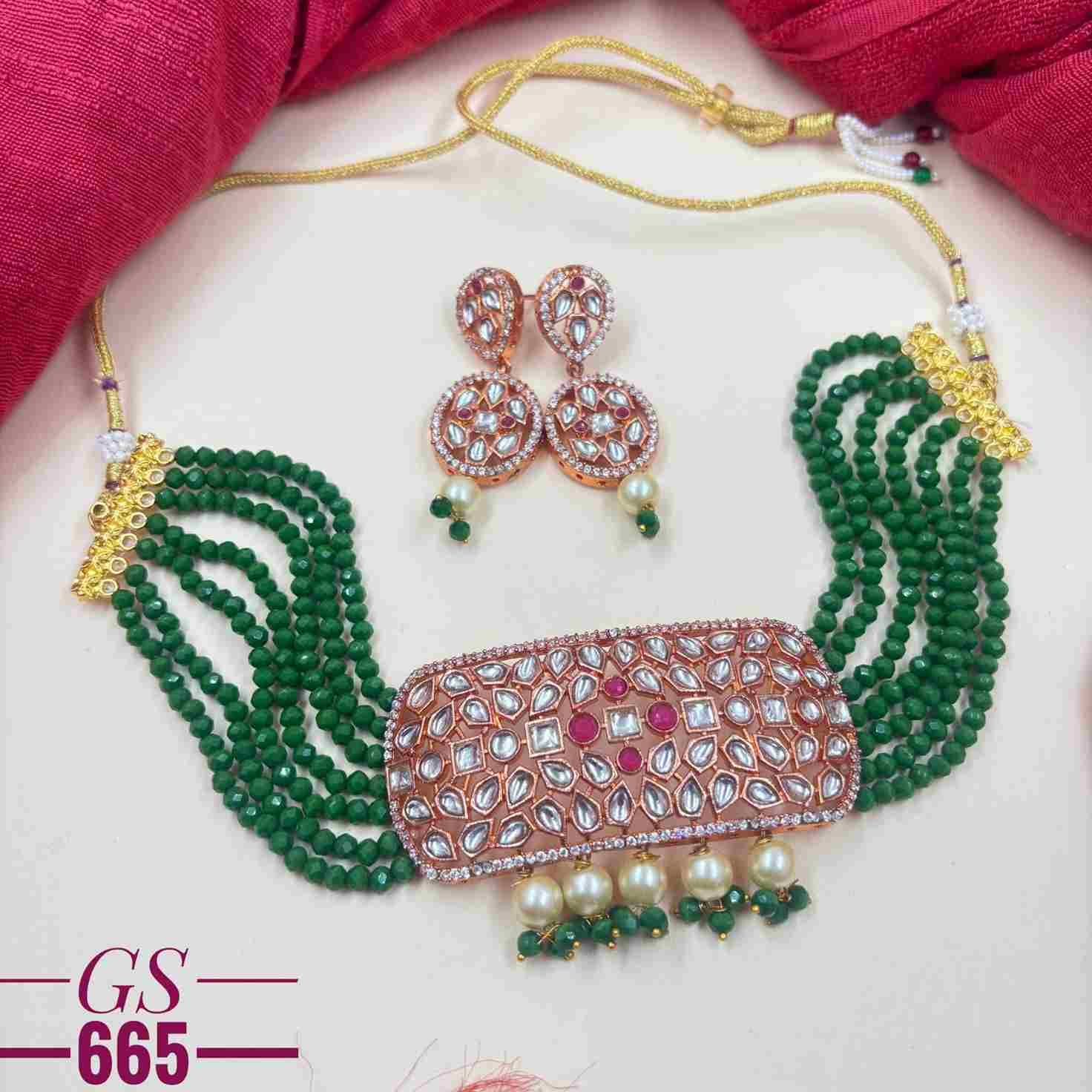 GS-605 By Fashid Wholesale 01 To 07 Series Traditional Artificial Jewellery For Indian Attire At Exclusive Range.