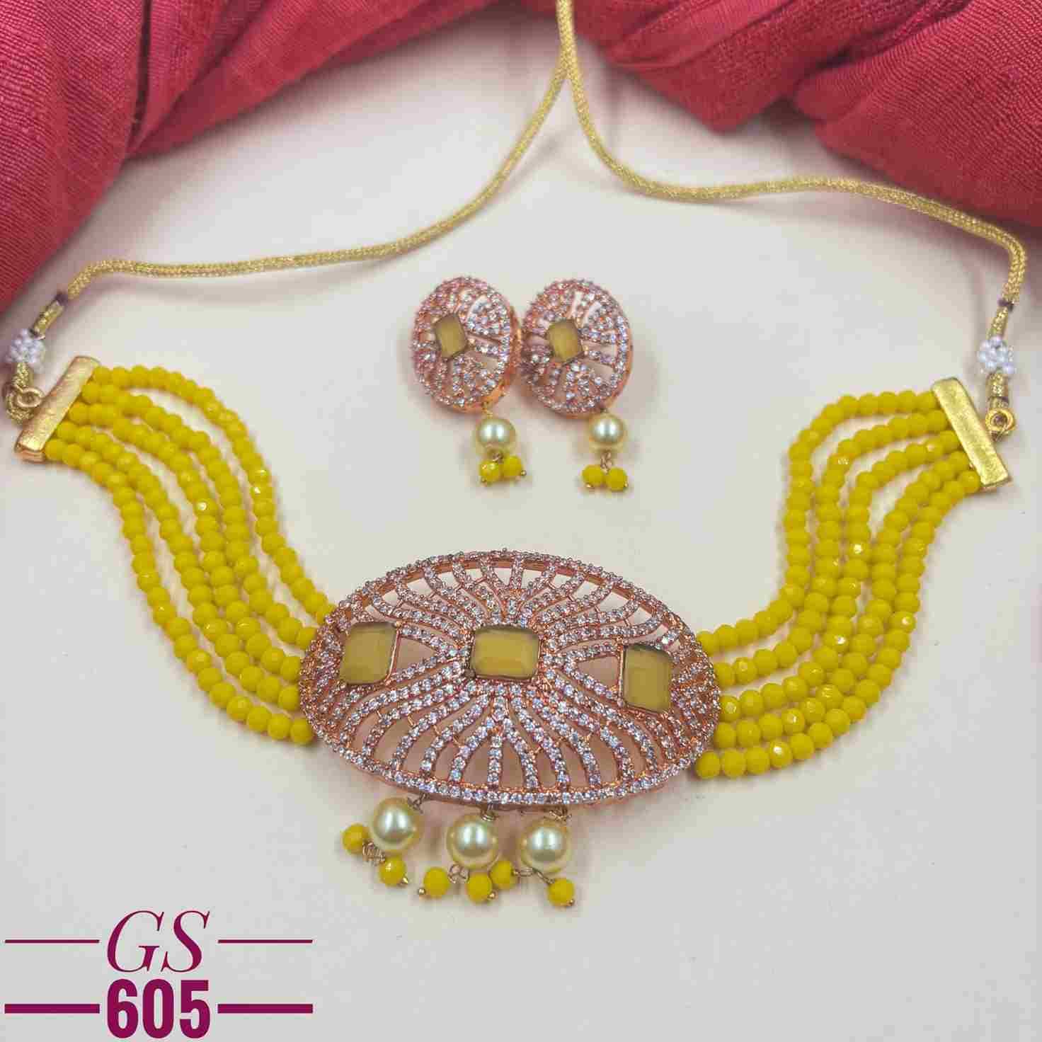 GS-605 By Fashid Wholesale 01 To 07 Series Traditional Artificial Jewellery For Indian Attire At Exclusive Range.