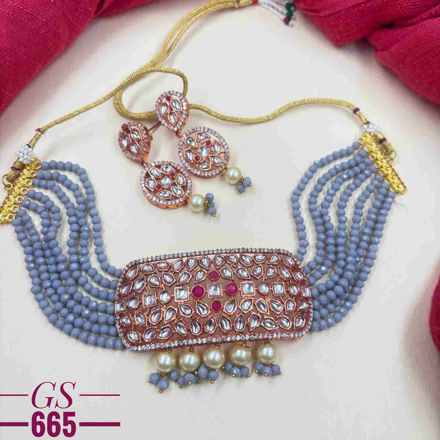 GS-605 By Fashid Wholesale 01 To 07 Series Traditional Artificial Jewellery For Indian Attire At Exclusive Range.